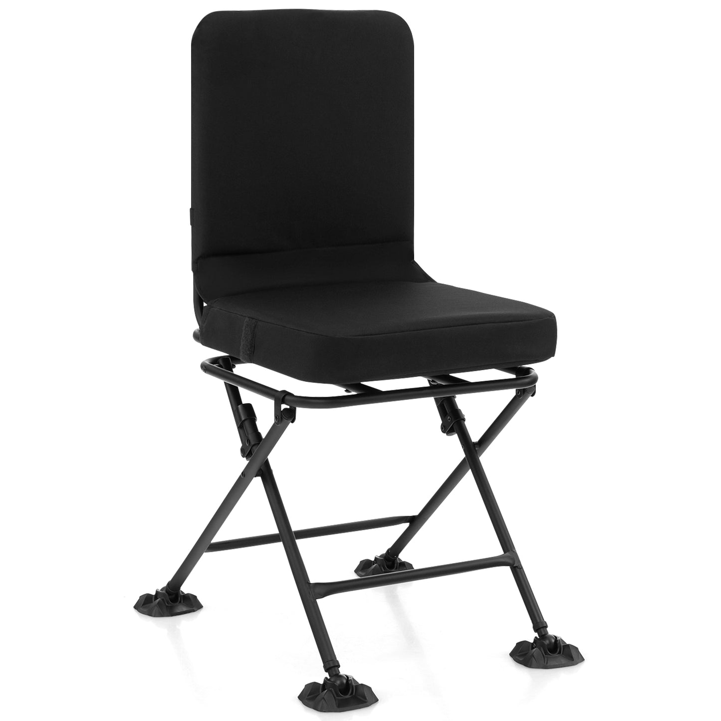 Swivel Folding Camping Chair with Padded Cushion - Camouflage