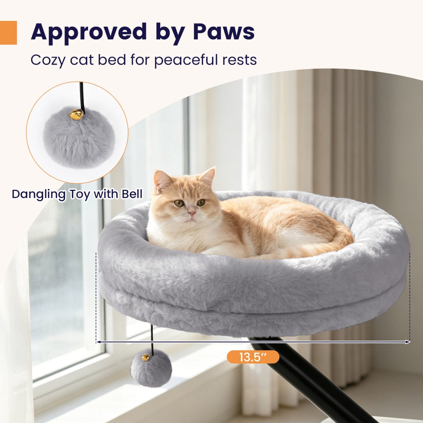 Cat Desk Bed with 360° Rotating Perch and Clamp Mount