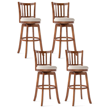Swivel Bar Stools Set of 4 with Backrest and Footrest