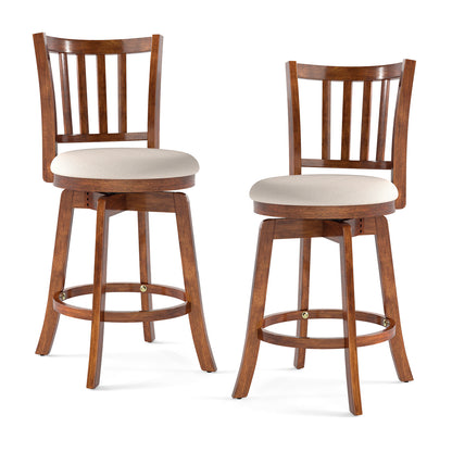 Swivel Bar Stools Set of 2 with Upholstered Seat