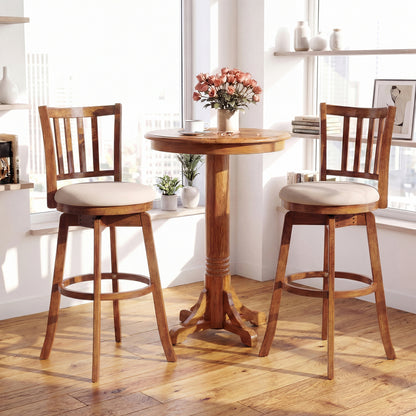 Swivel Bar Stools Set of 2 with Upholstered Seat