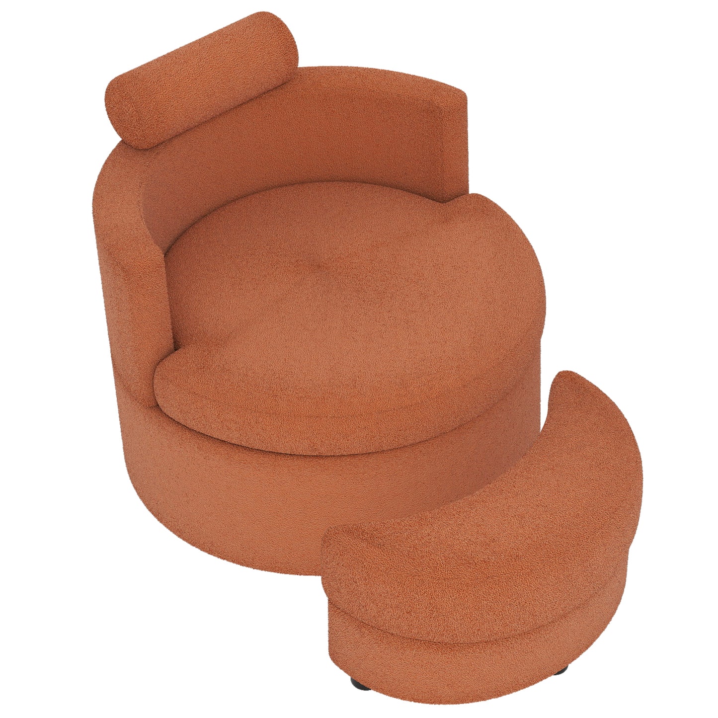 360° Swivel Accent Chair with Storage Ottoman