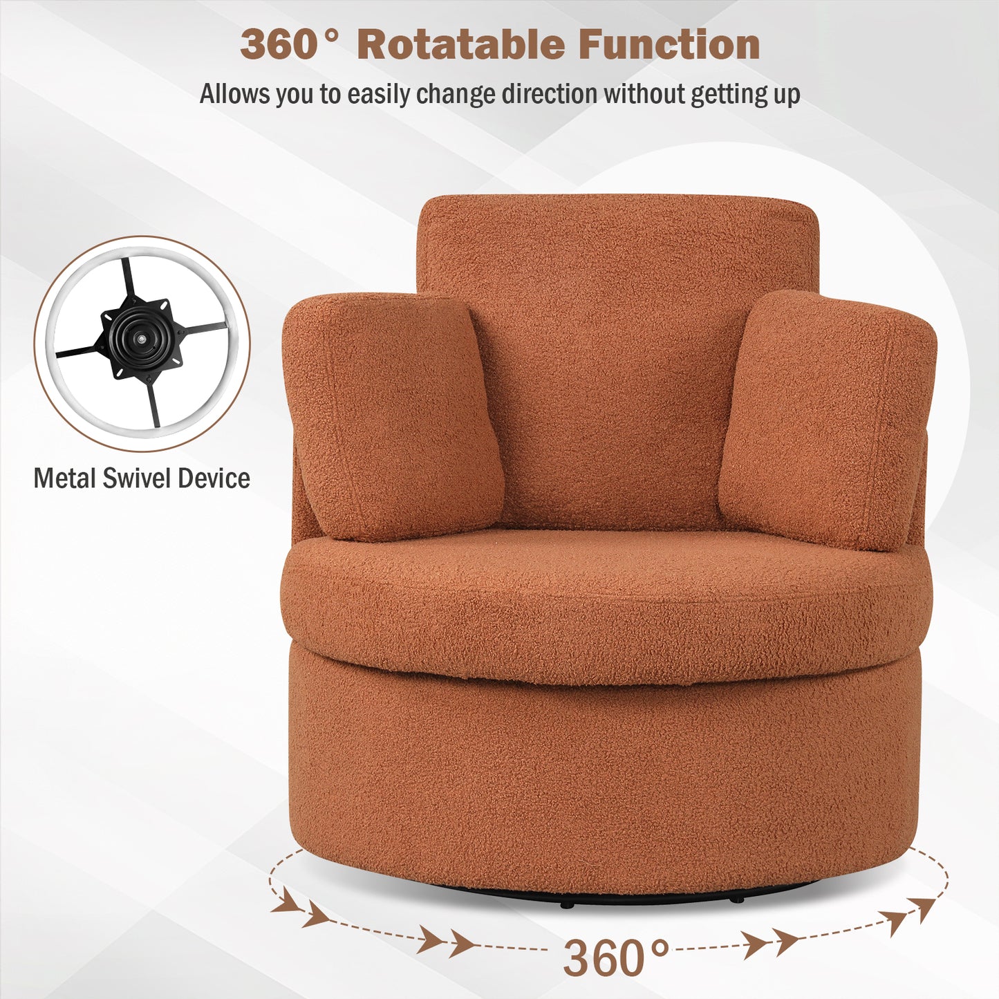 360° Swivel Accent Chair with Storage Ottoman