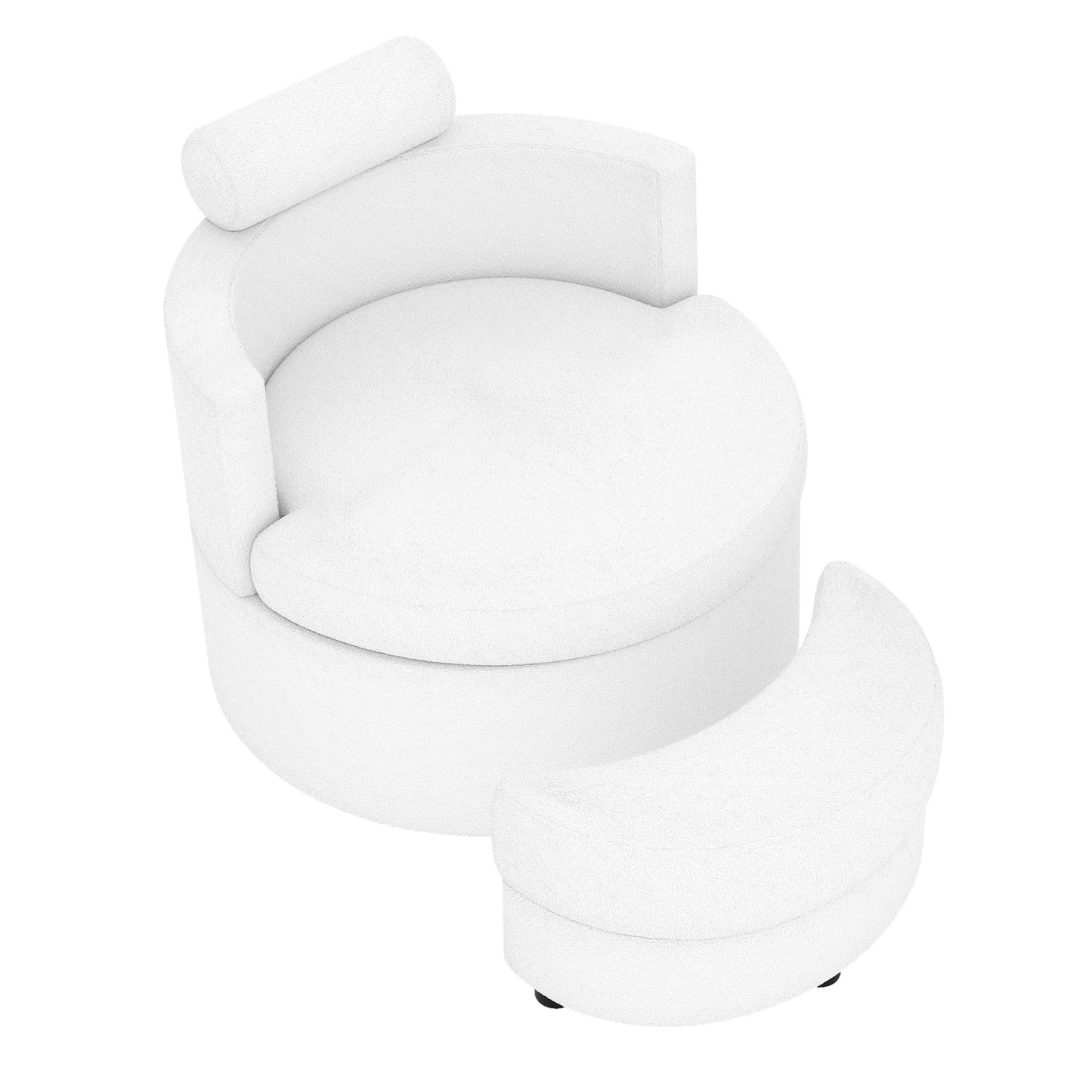 360° Swivel Accent Chair with Storage Ottoman