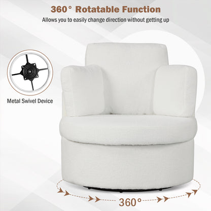 360° Swivel Accent Chair with Storage Ottoman