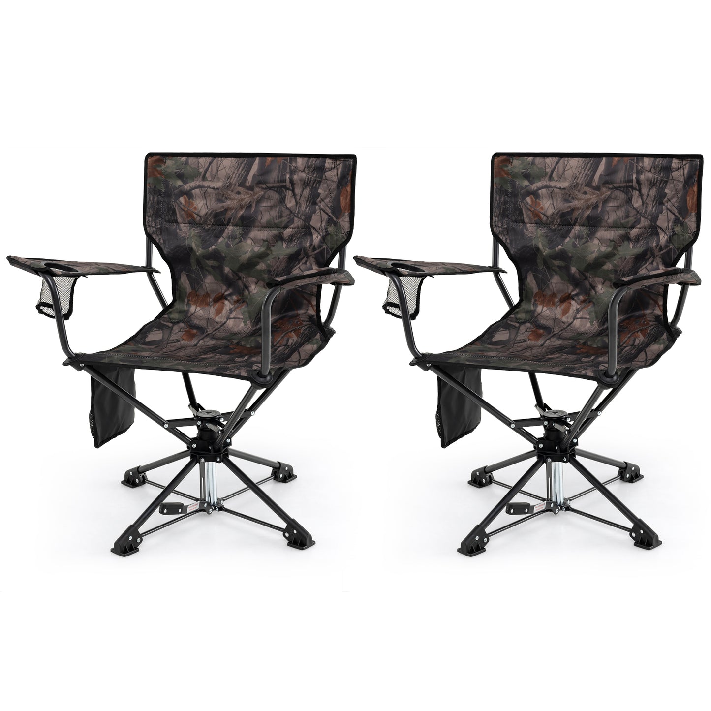 Swivel Hunting Chair Set of 2 - Portable Foldable Camo