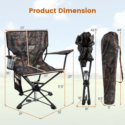 Swivel Hunting Chair Set of 2 - Portable Foldable Camo