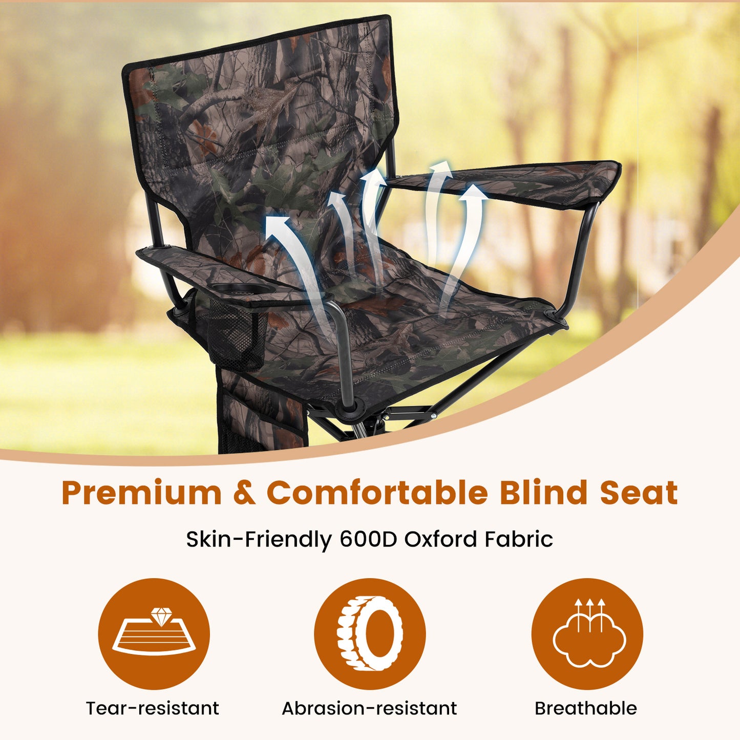 Swivel Hunting Chair Set of 2 - Portable Foldable Camo