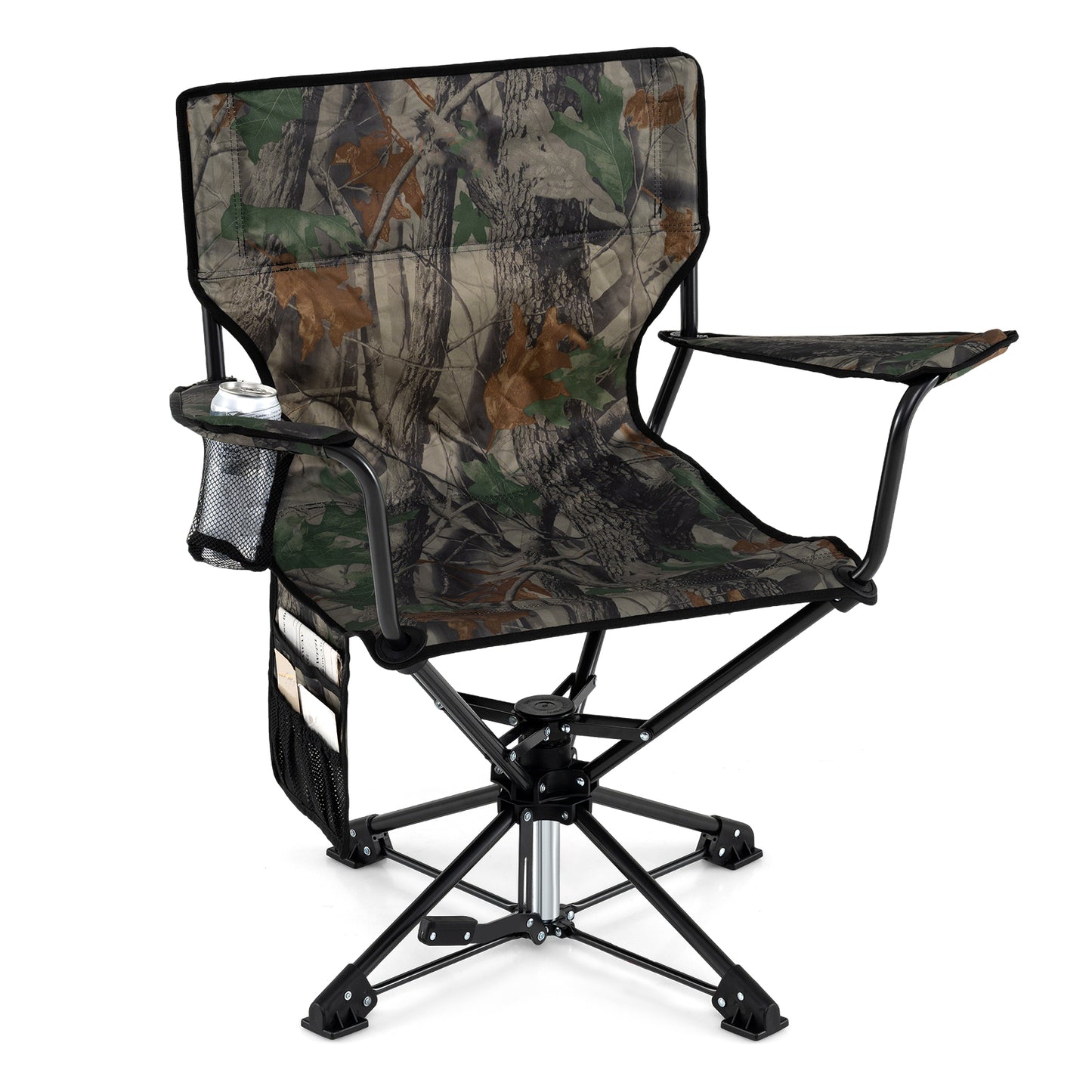 360° Swivel Hunting Chair with Storage Pockets