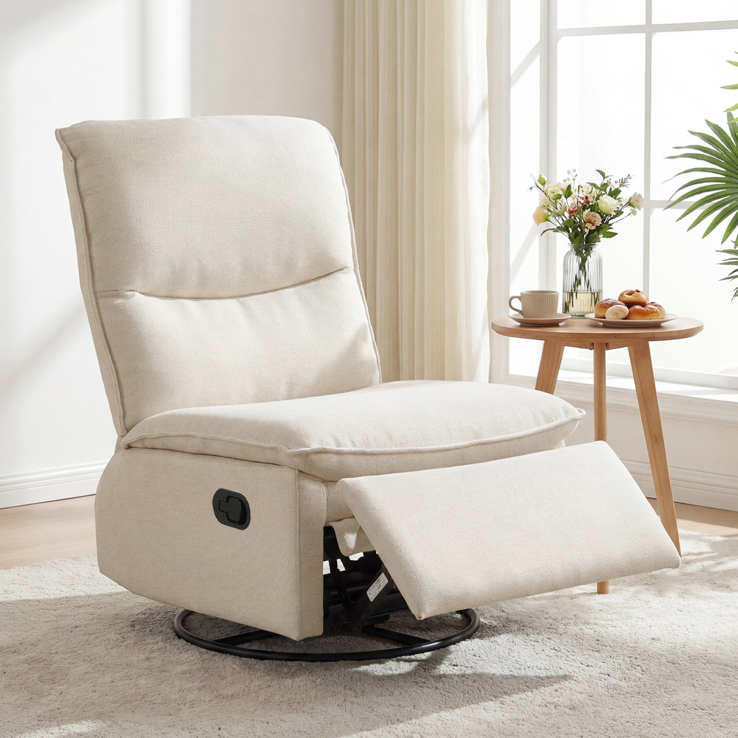 360° Swivel Recliner Chair with Rocking Motion and Footrest