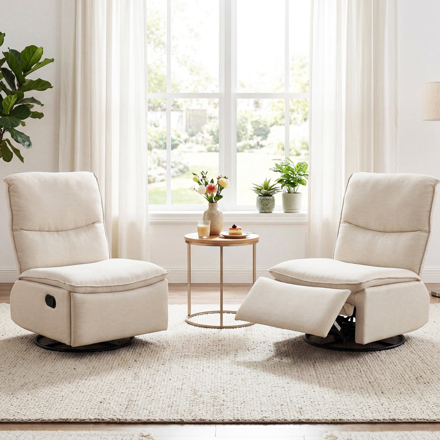 360° Swivel Recliner Chair with Rocking Motion and Footrest