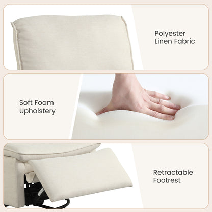 360° Swivel Recliner Chair with Rocking Motion and Footrest