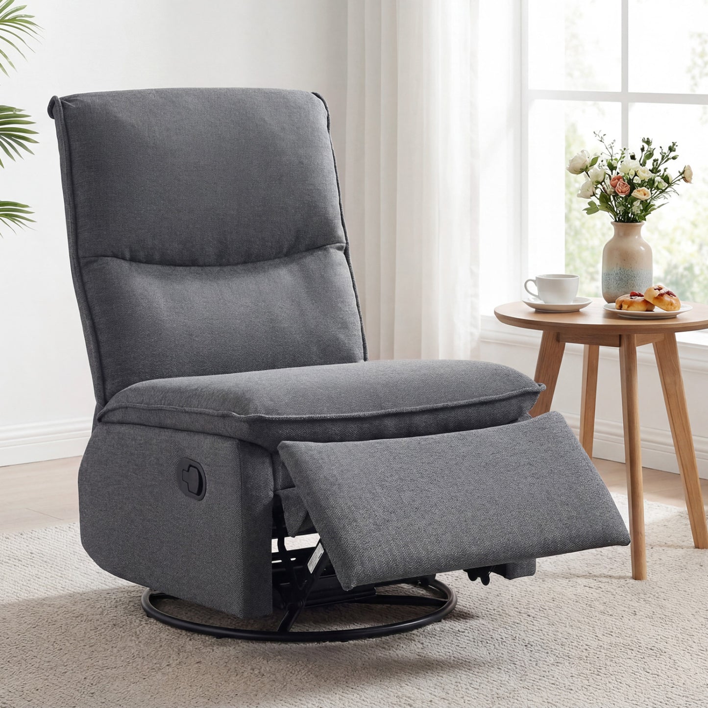 360° Swivel Recliner Chair with Rocking Motion and Footrest