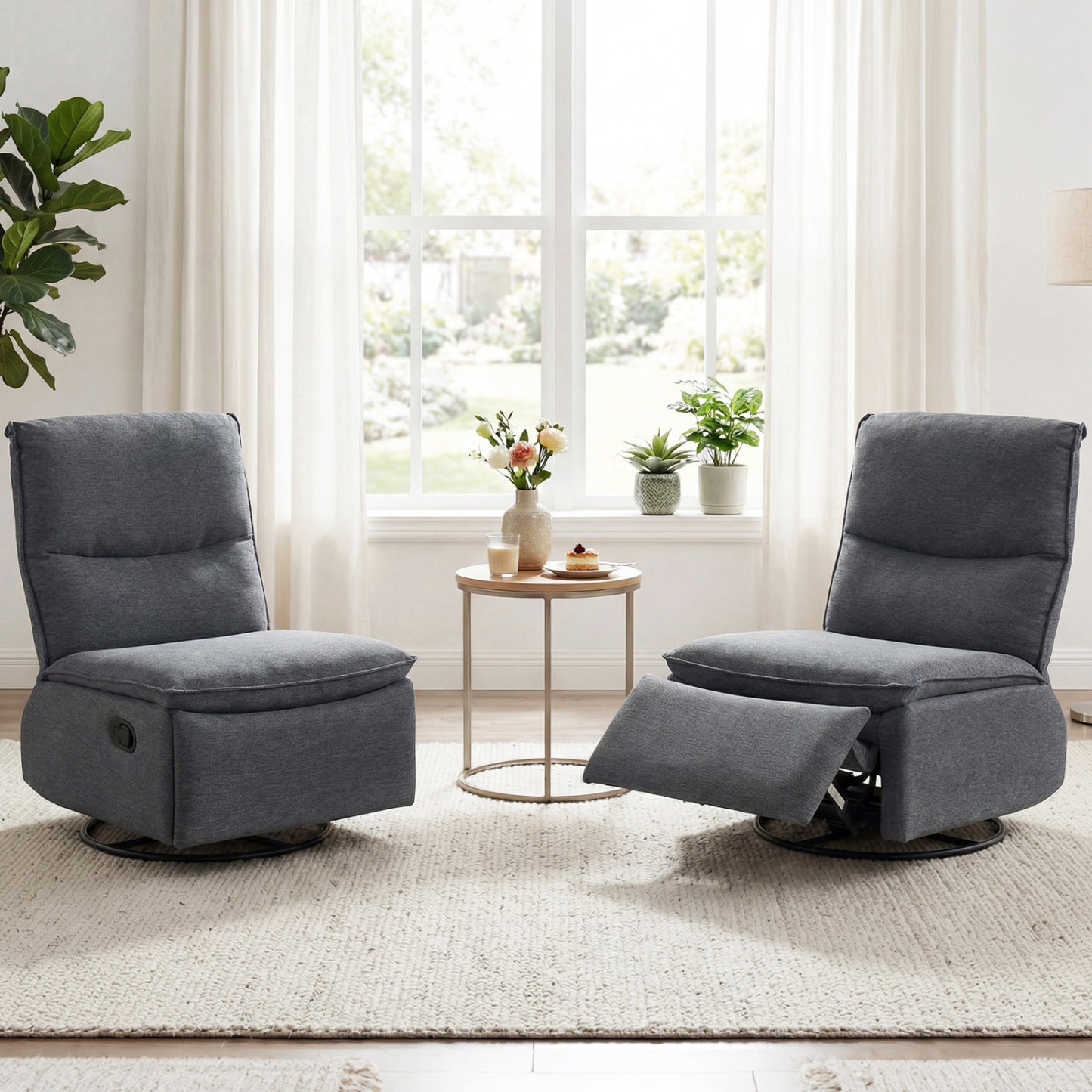 360° Swivel Recliner Chair with Rocking Motion and Footrest