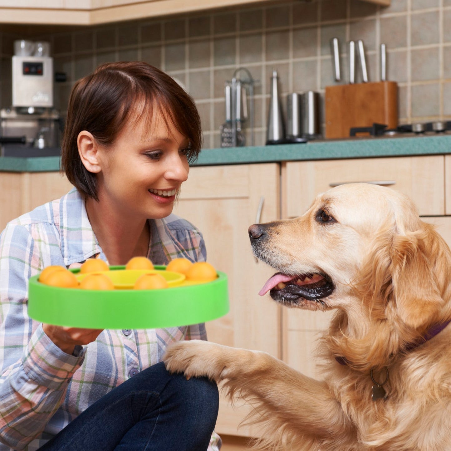 Dog Puzzle Feeder Slow Feed Bowl with Rotating Granaries