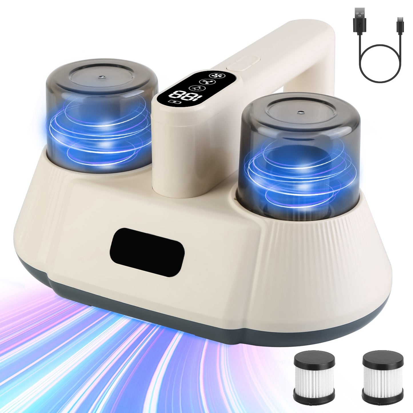 Cordless Mattress Vacuum Cleaner with UV-C Light & 15000PA Suction
