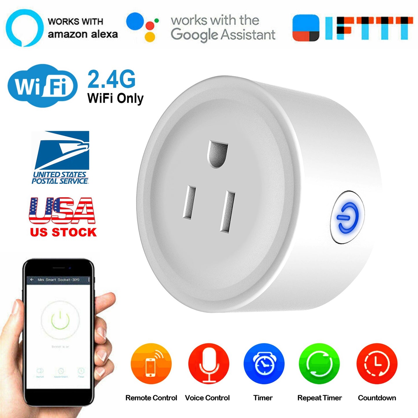 Smart Plug with WiFi and Voice Control for Alexa & Google