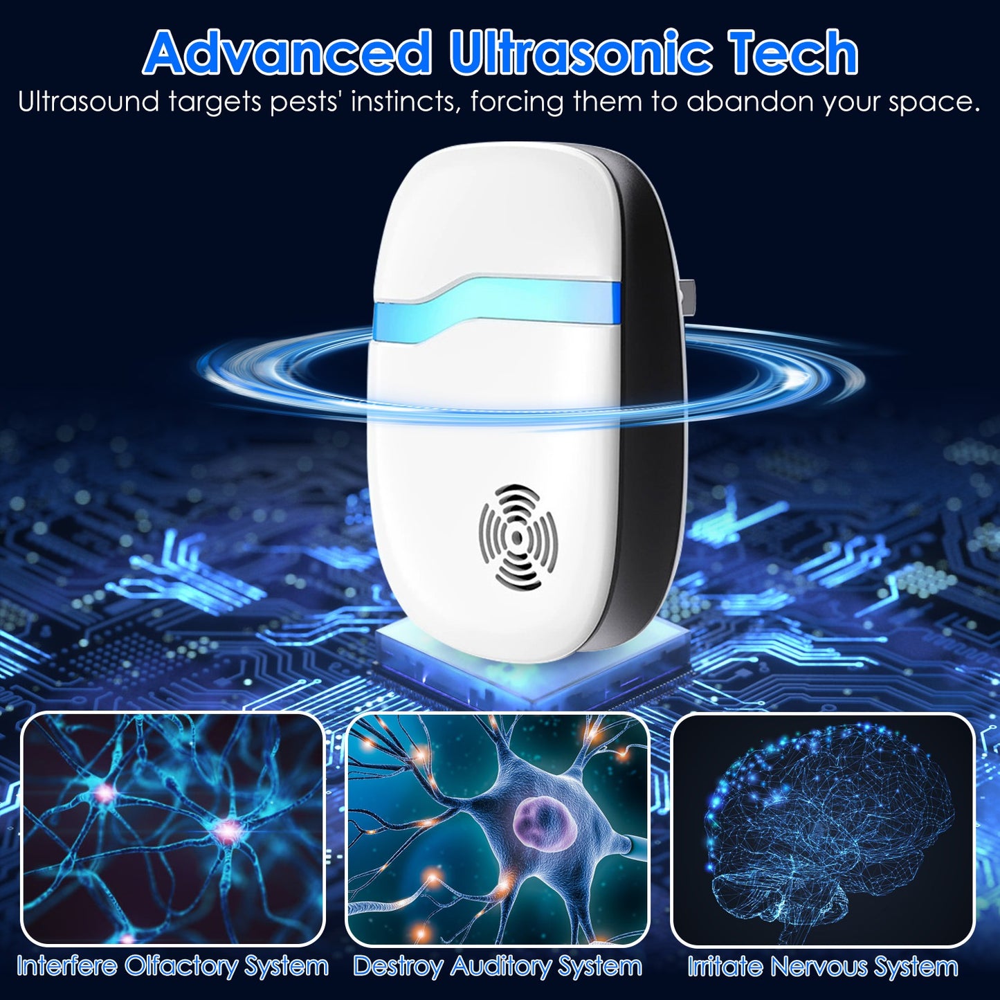 Ultrasonic Pest Repeller 6-Pack for Indoor Rodent Control