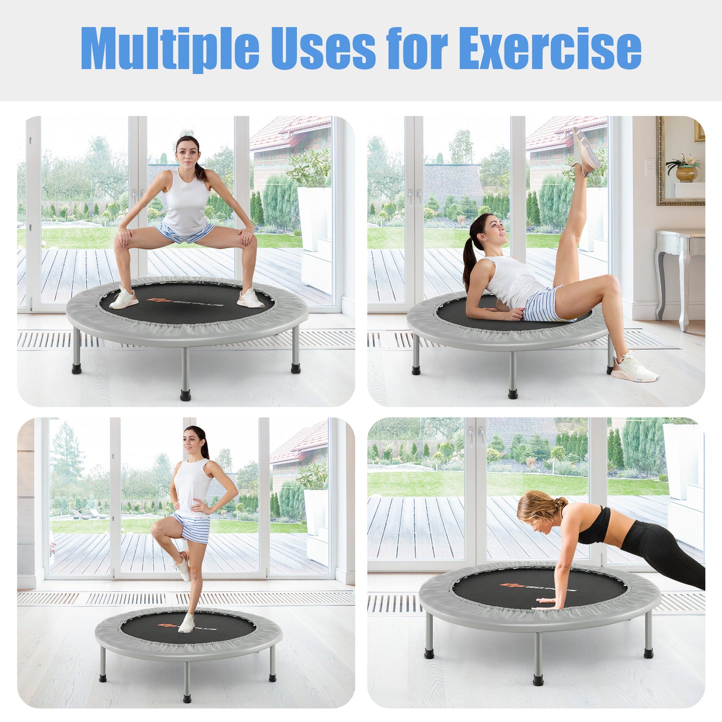 36-Inch Folding Mini Trampoline for Fitness & Recreation