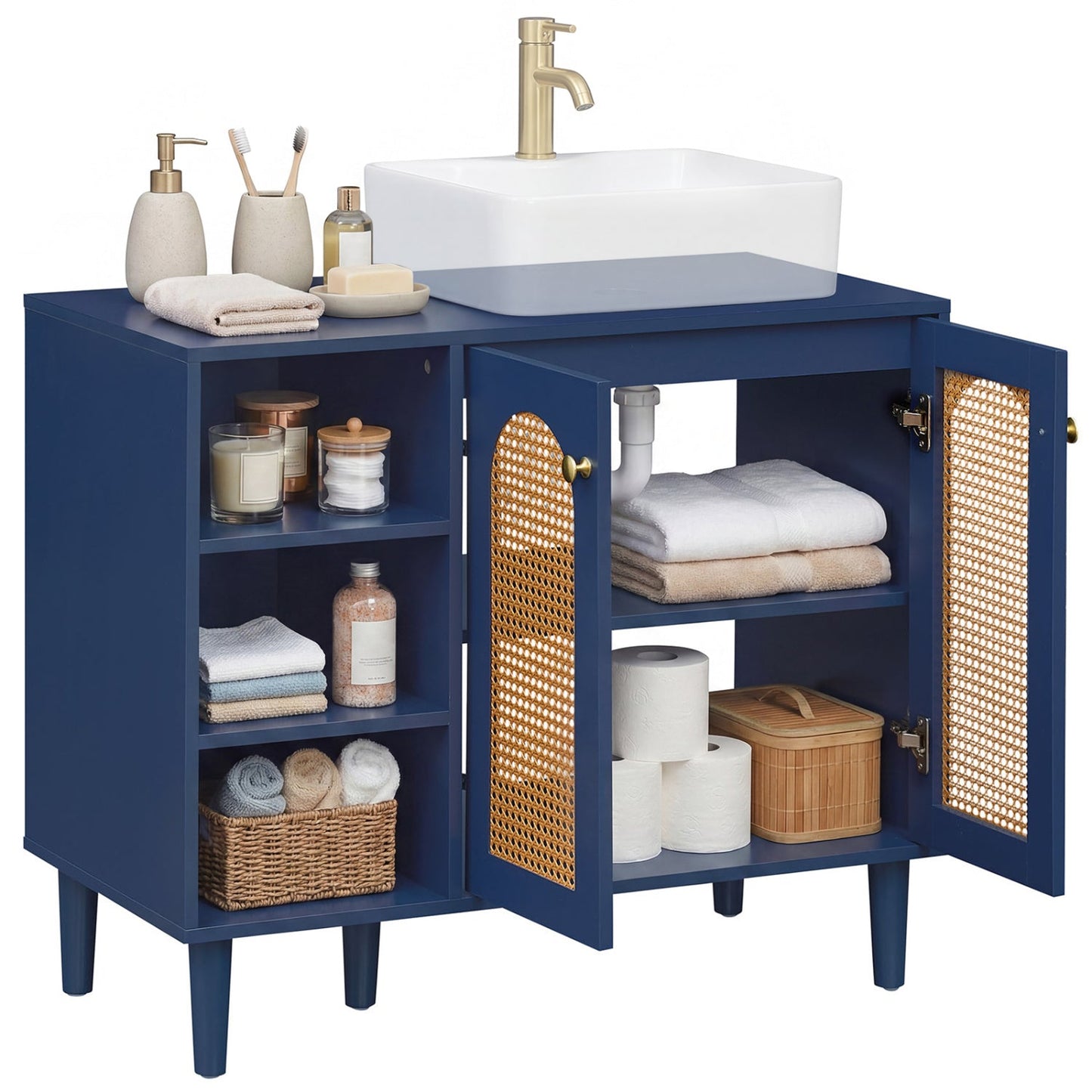 36 Inch Under Sink Cabinet Boho for Vessel Sinks and Single-Handle Faucets