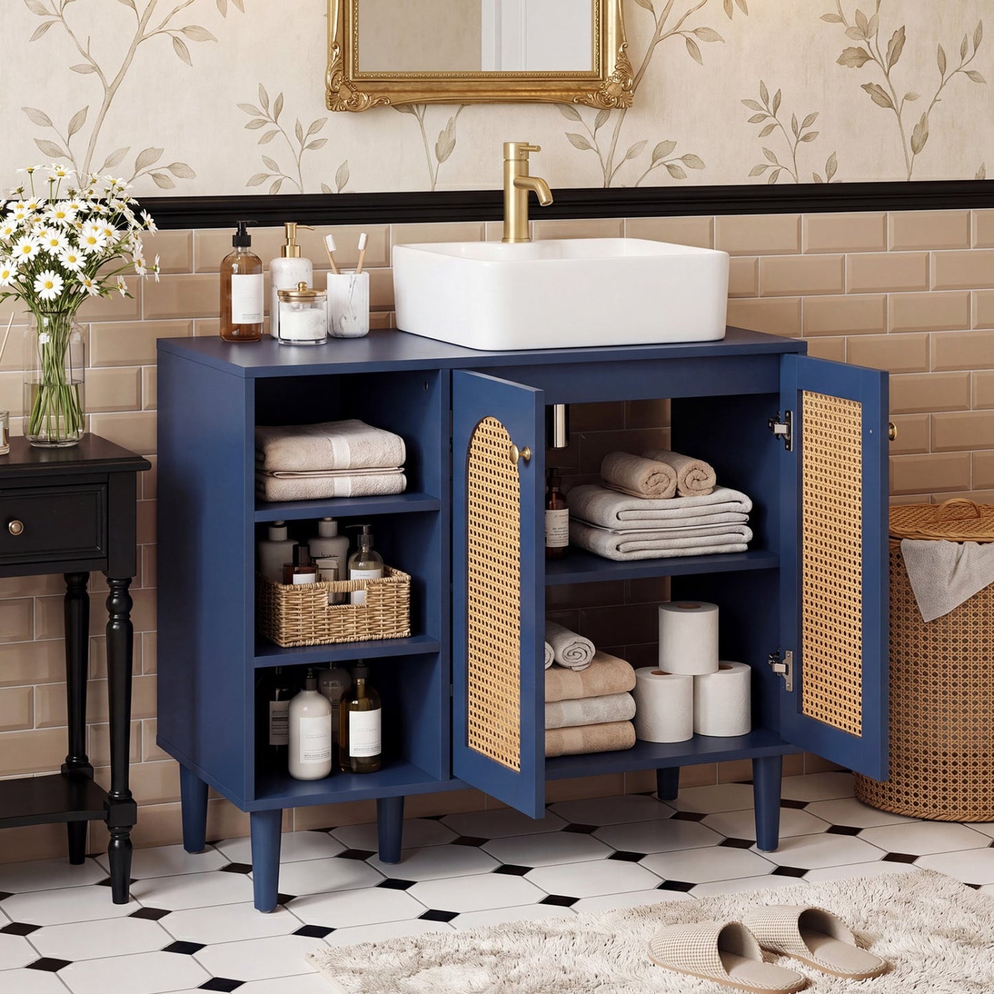 36 Inch Under Sink Cabinet Boho for Vessel Sinks and Single-Handle Faucets