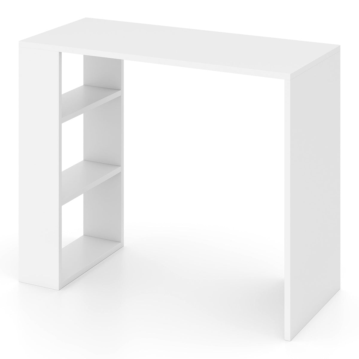 36 Inch White Computer Desk with 3 Open Shelves for Home Office Study-White