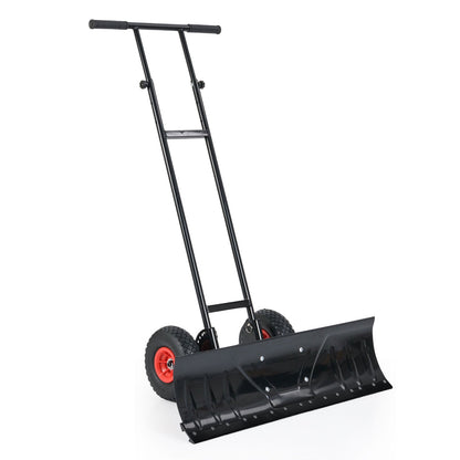 36 Inches Snow Shovel with Wheels and Adjustable Angle-Black