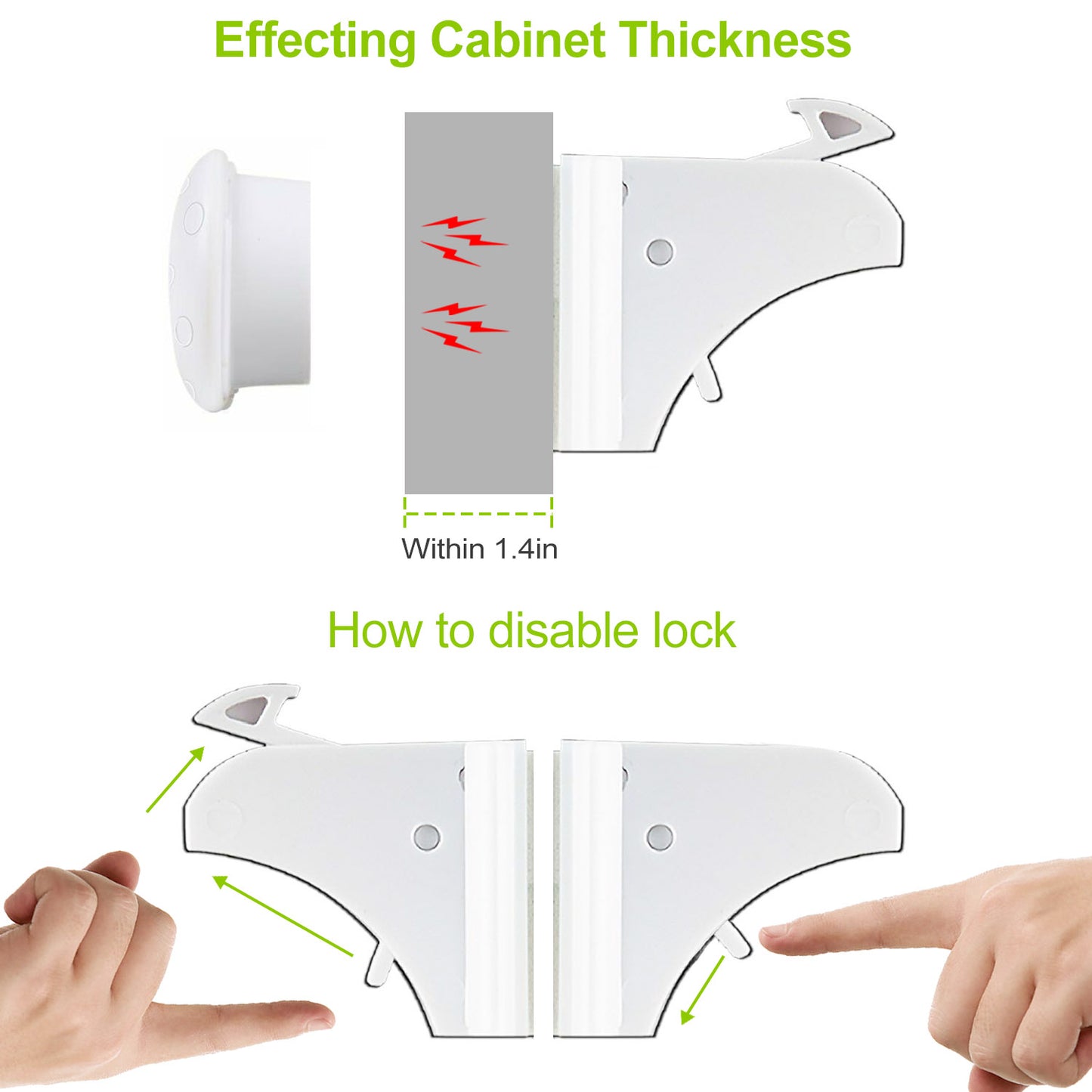 Magnetic Cabinet Locks 4-Pack with Adhesive Installation