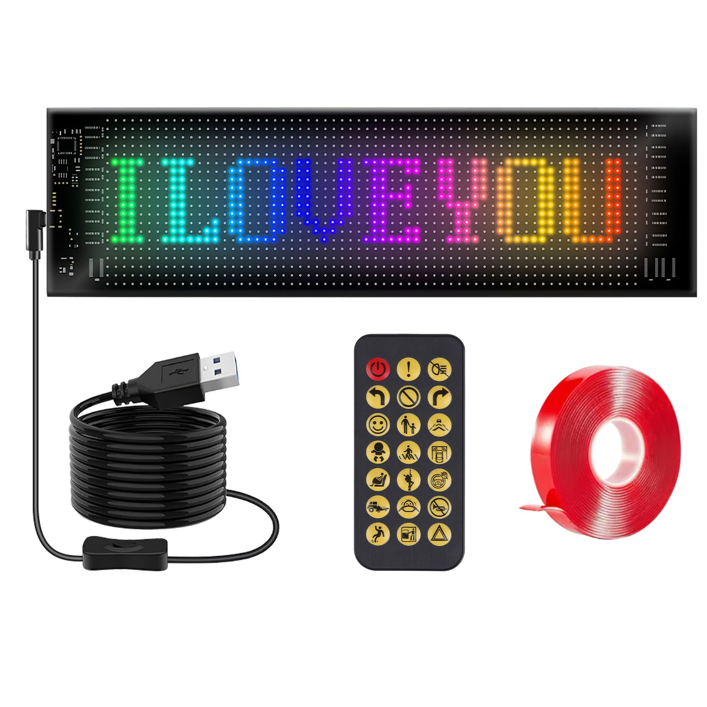 Programmable LED Car Sign with App Control 20x64 Matrix
