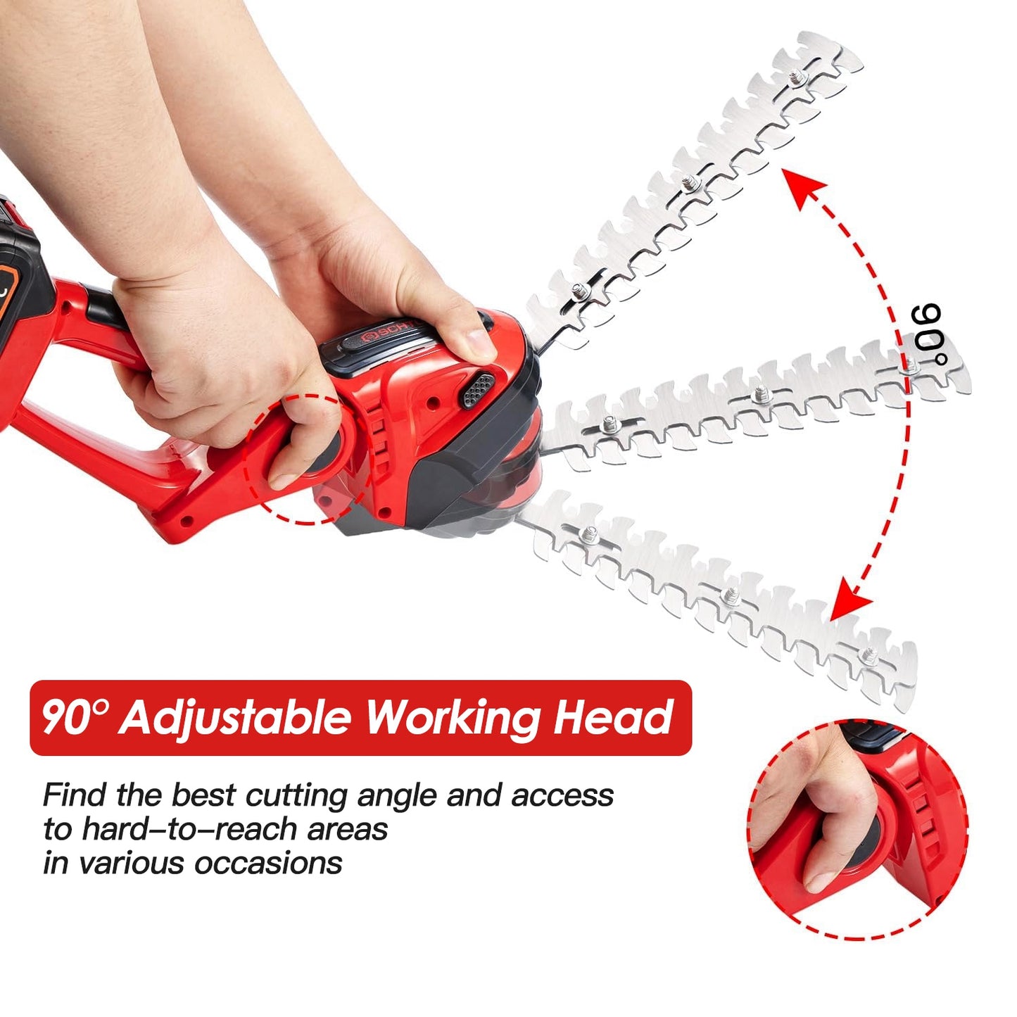 24V Cordless Grass Shear & Hedge Trimmer with 2 Blades
