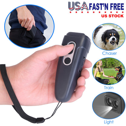Ultrasonic Dog Barking Deterrent with LED Flashlight