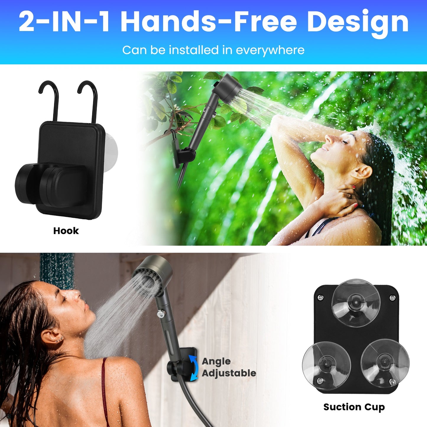 Portable Camping Shower with Rechargeable Pump & 5.3 Gallon Bucket
