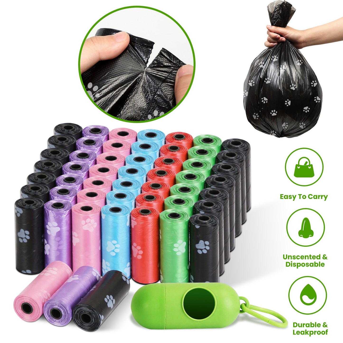 Dog Waste Bags 675 Count with Dispenser and Leash Clip