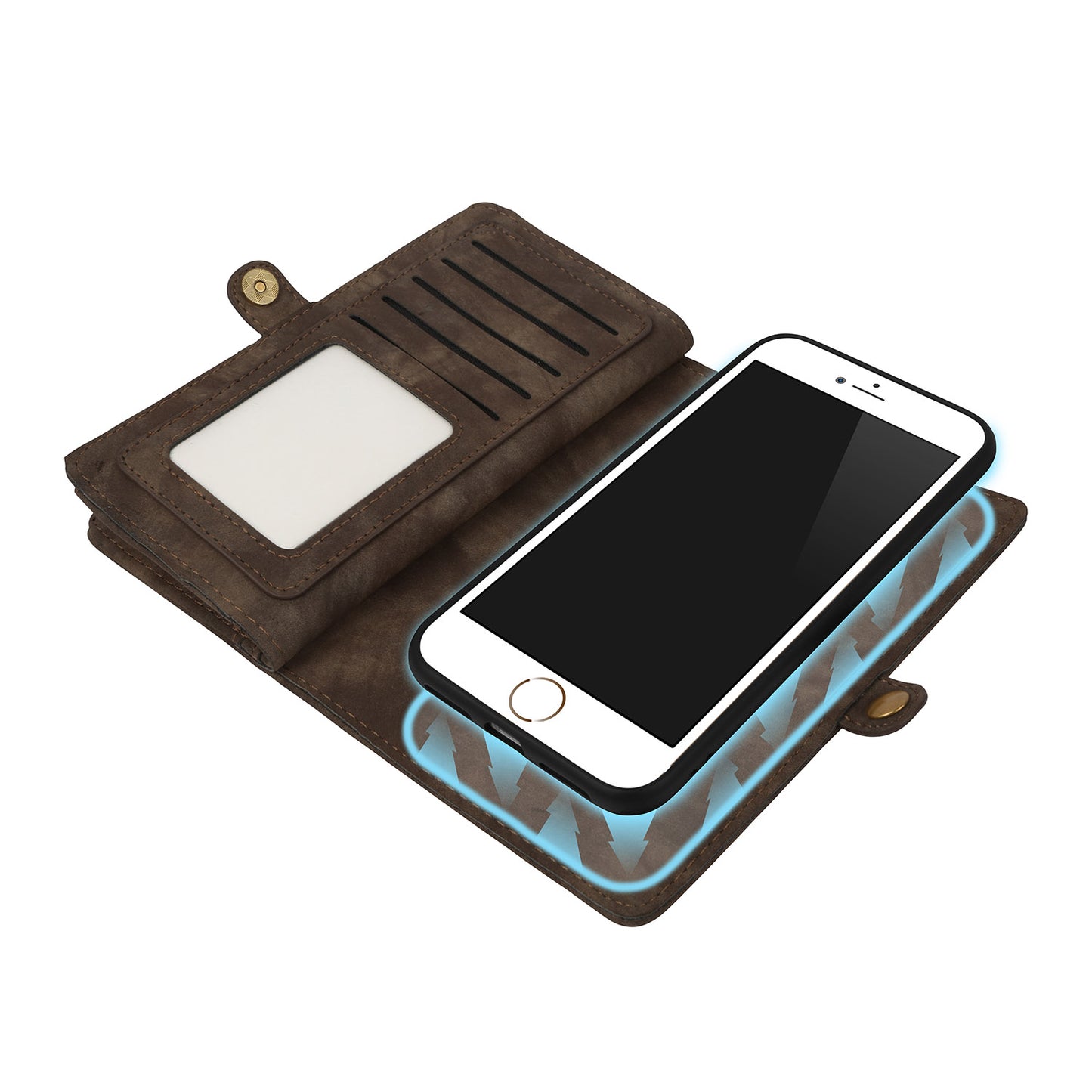 iPhone 7 Plus Wallet Case with Detachable Magnetic Cover