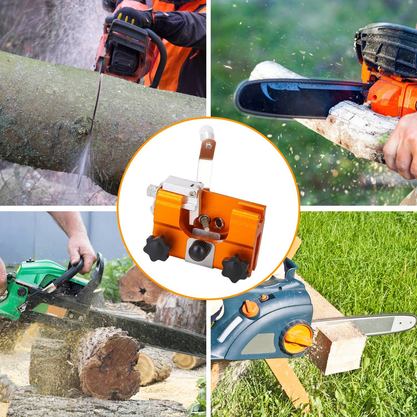Chainsaw Sharpening Kit with Hand Crank for 6-20" Saws