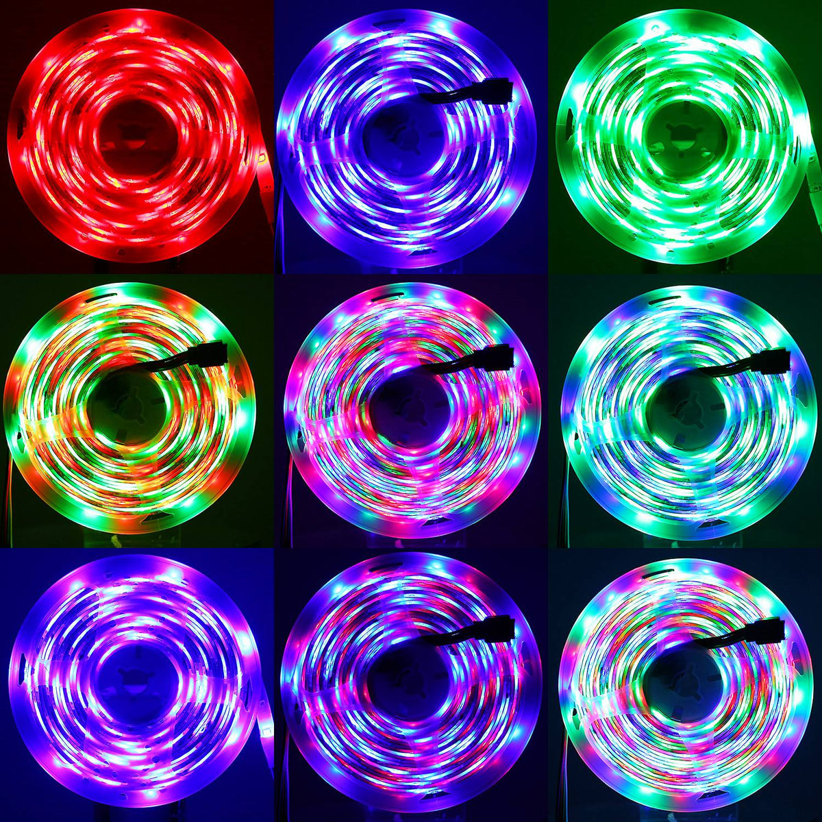 300 LEDs Strip Lights 5M/16.5ft 20 Colors RGB LED Strip IP65 Waterproof w/ Remote