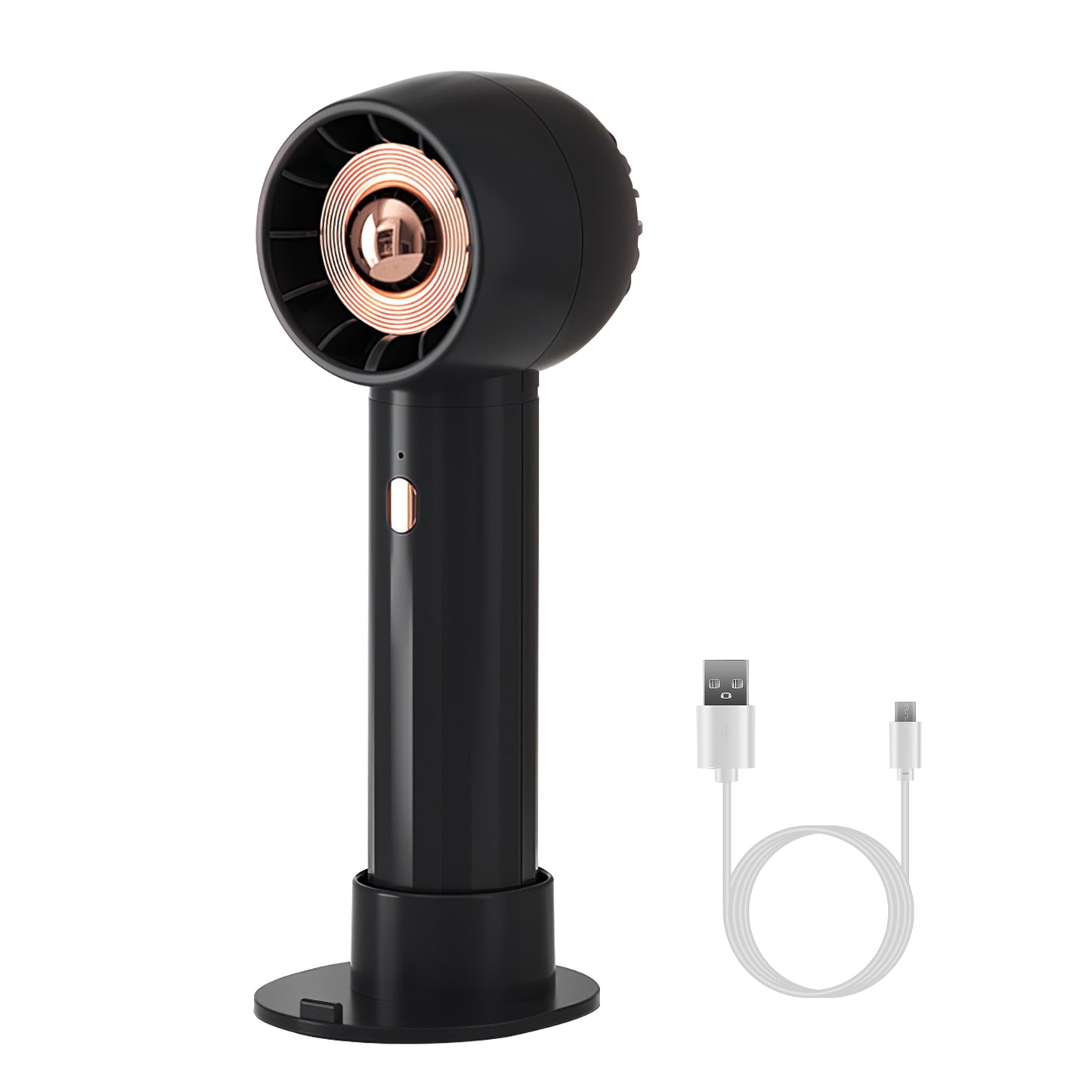 Rechargeable Handheld Fan with 3 Speeds & Phone Holder Base