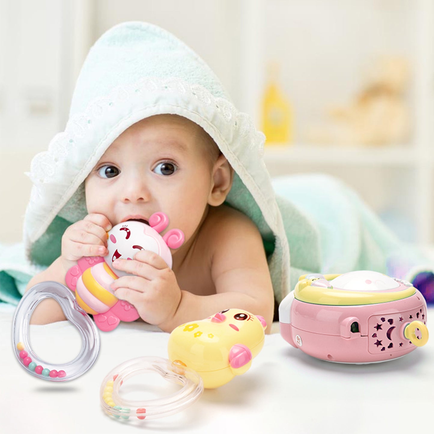 Musical Crib Mobile with Star Projector & Remote Control