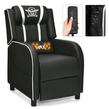 Gaming Recliner Chair with Massage and Footrest
