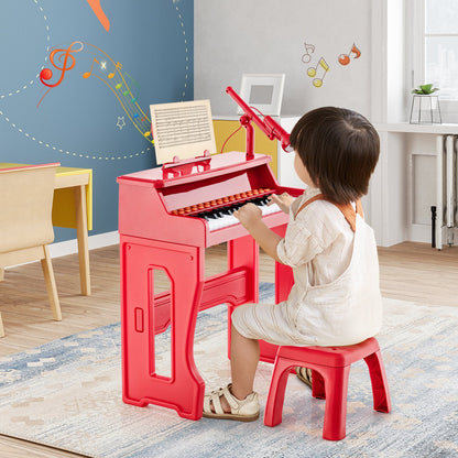 37 Keys Music Piano with Microphone Kids Piano Keyboard with Detachable Music Stand