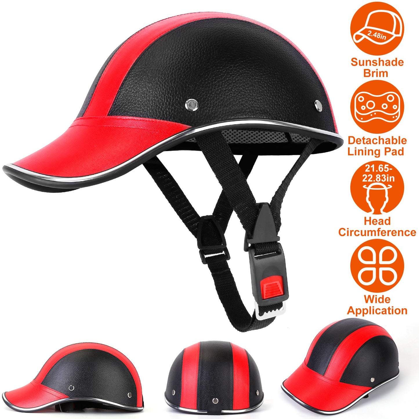 Bicycle Helmet with Sunshade Brim – Adjustable Safety Cap