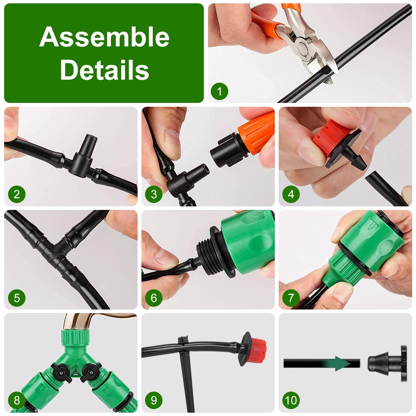 Drip Irrigation Kit 164FT Automatic Garden Watering System