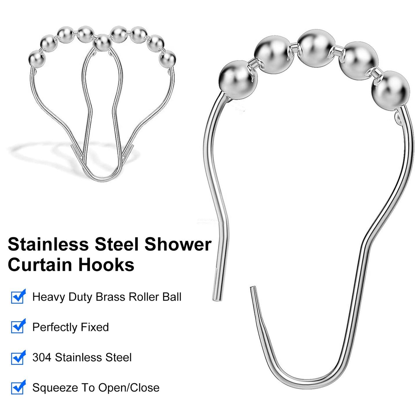 L-Shaped Curved Shower Curtain Rod - Stainless Steel