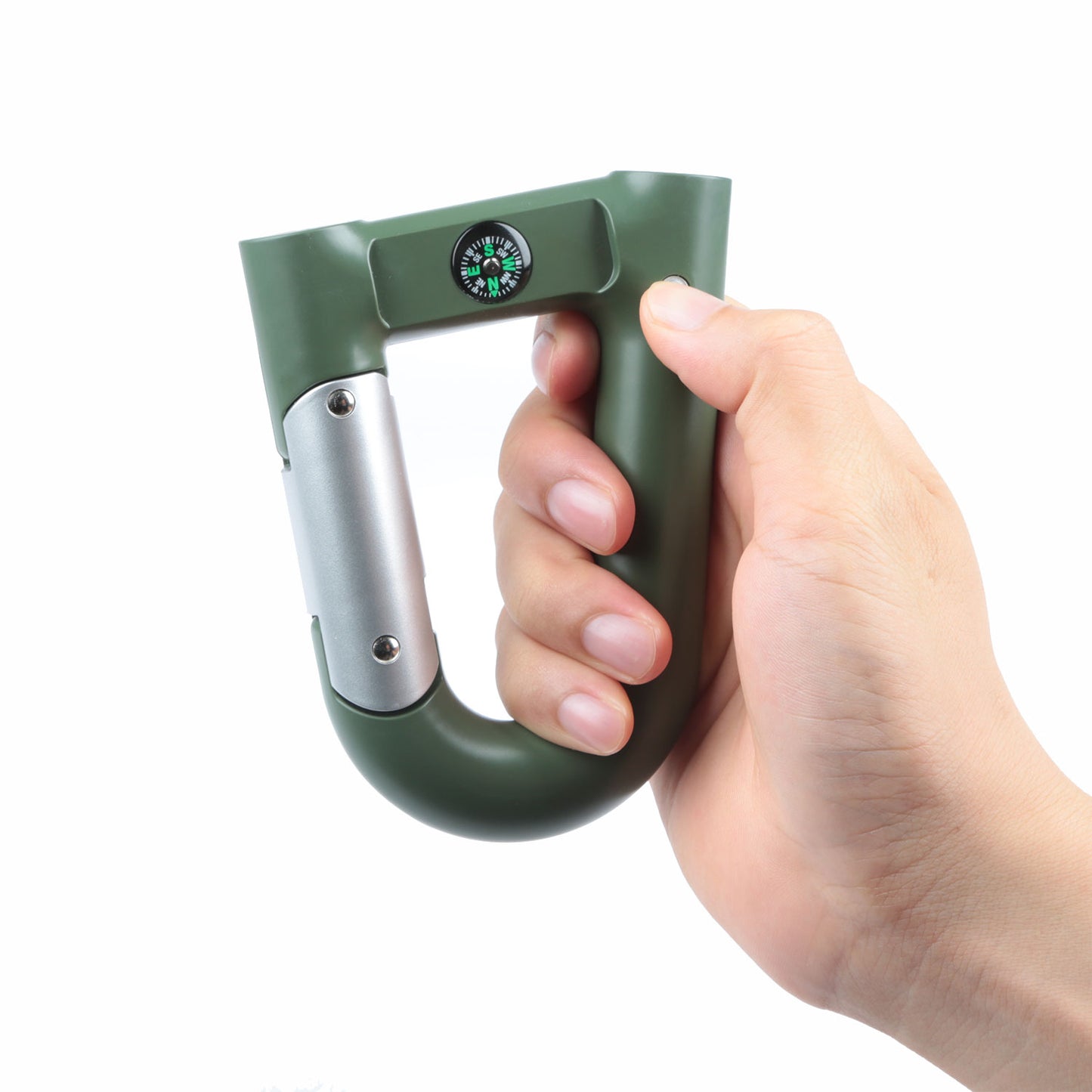 Carabiner Power Bank 2200mAh with LED Flashlight & Compass