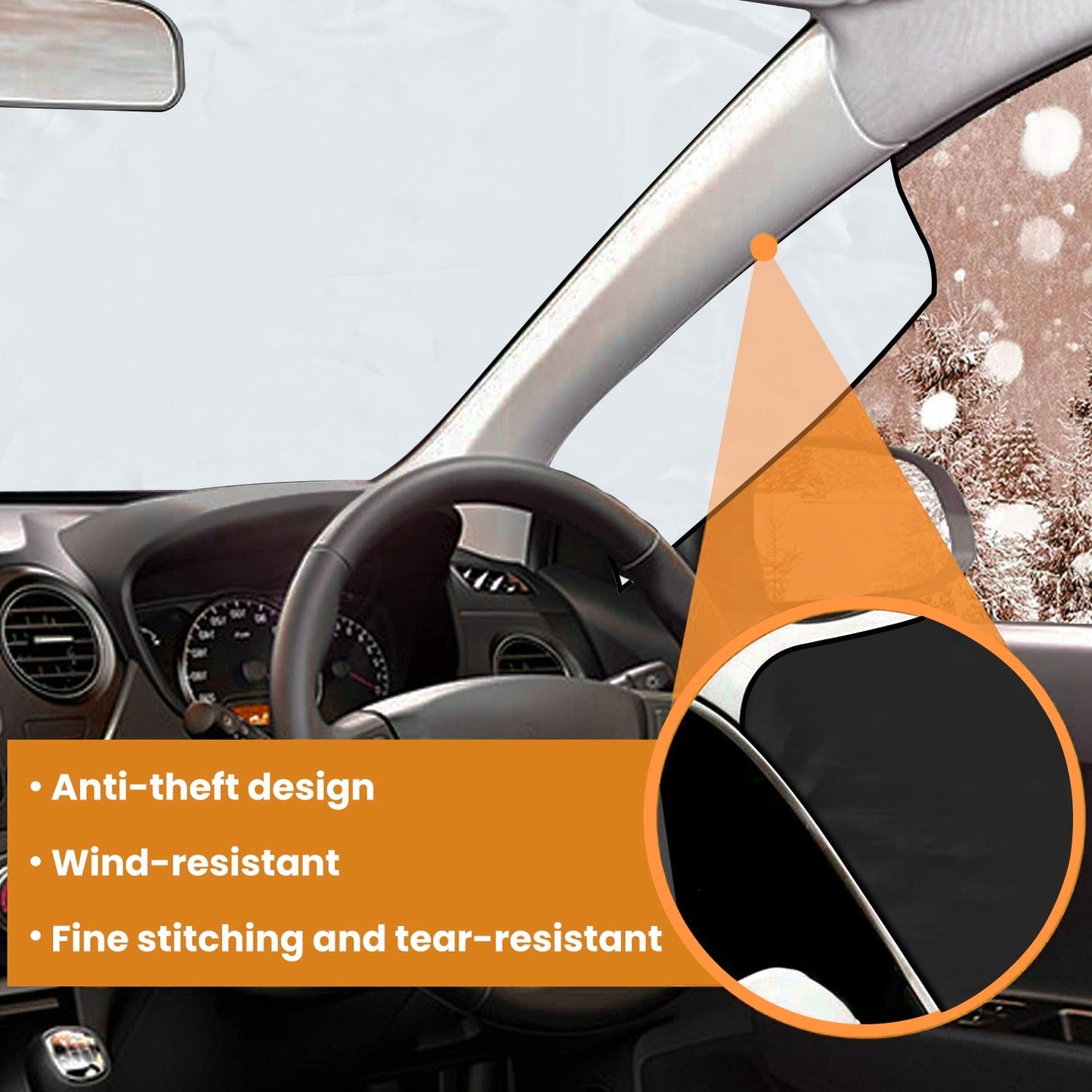 Magnetic Car Windshield Cover Set - Front & Rear All-Season
