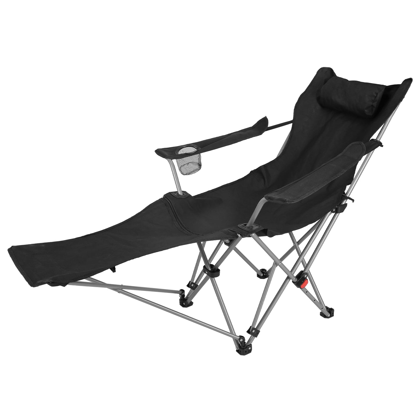 Reclining Camping Chair with Footrest - 4-Position Adjustable