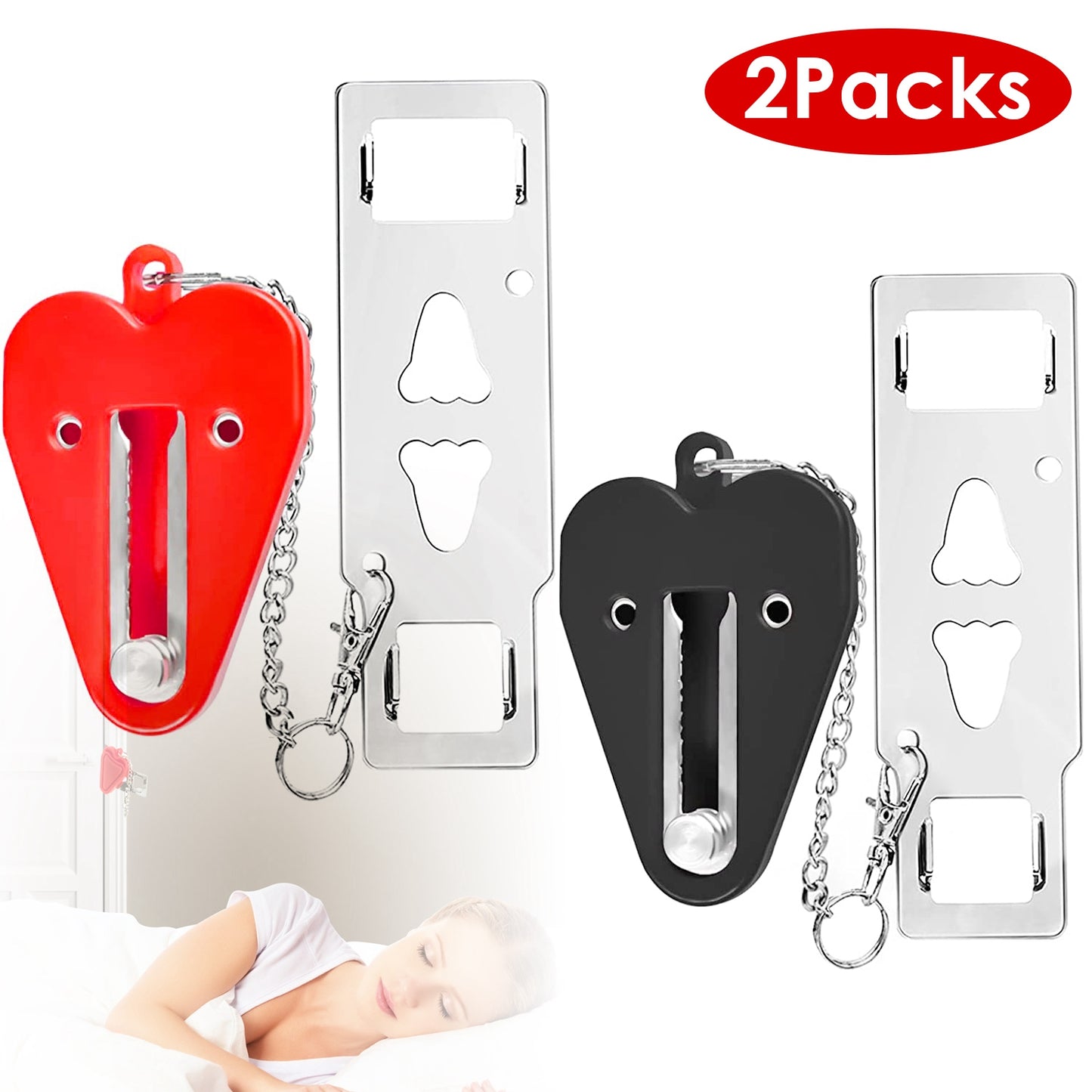 Portable Travel Door Lock with Security Latch - 2 Pack