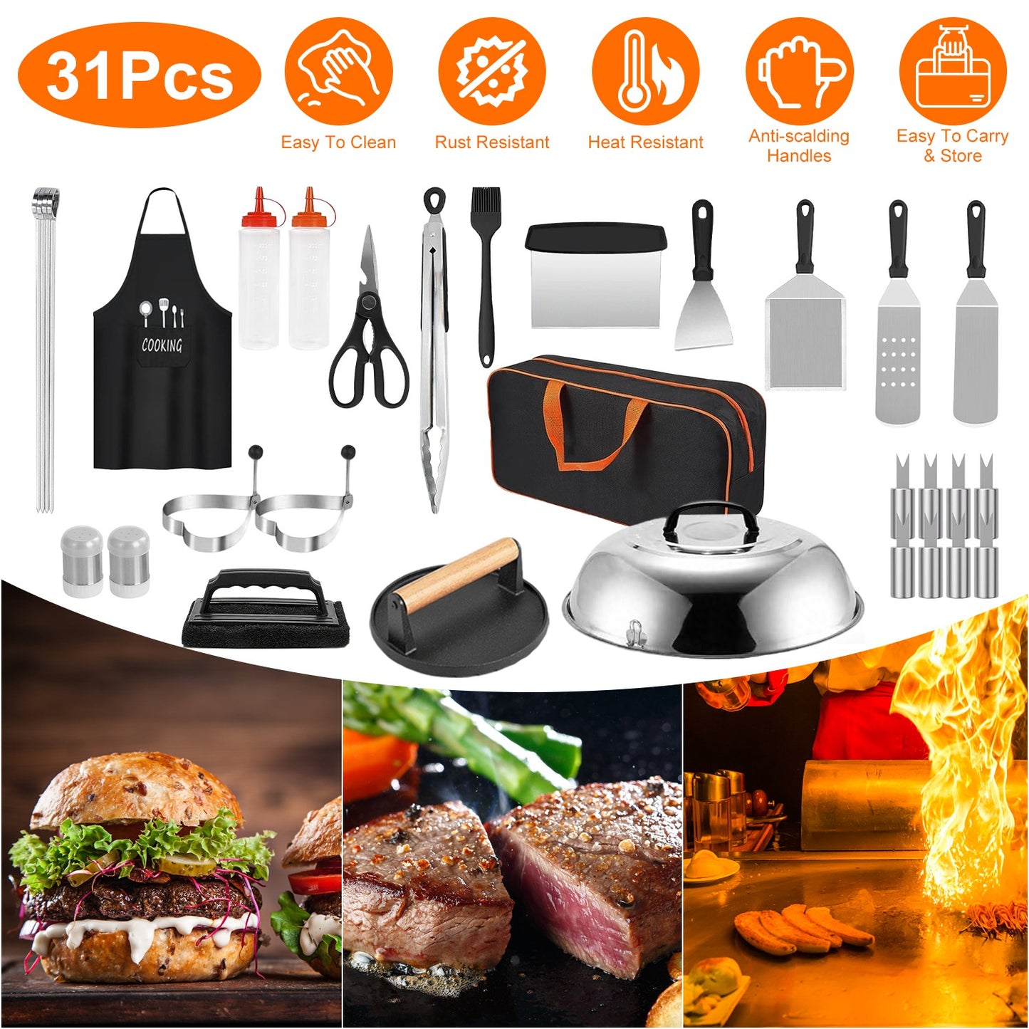 31-Piece Griddle Accessories Kit with Storage Bag