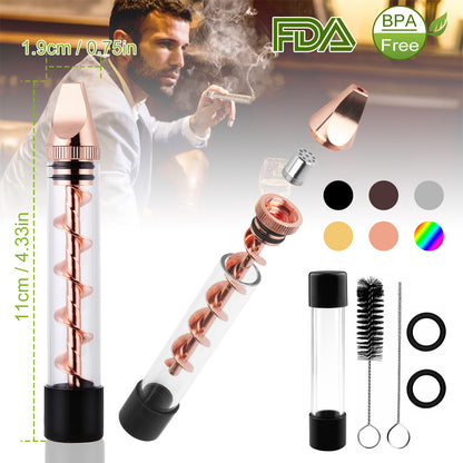 Twisty Glass Blunt Pipe with Grinder and Cleaning Kit