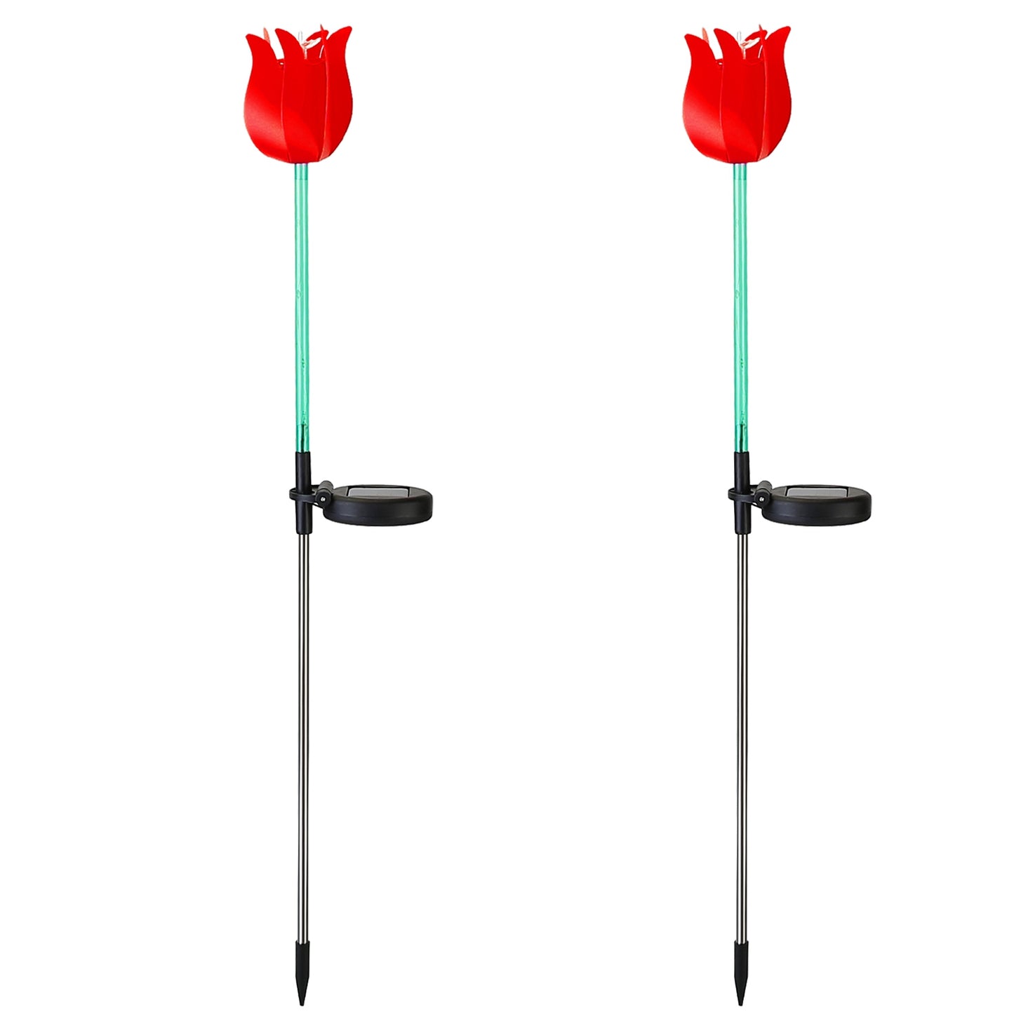 Solar Powered Tulip Garden Stake Light with Windmill